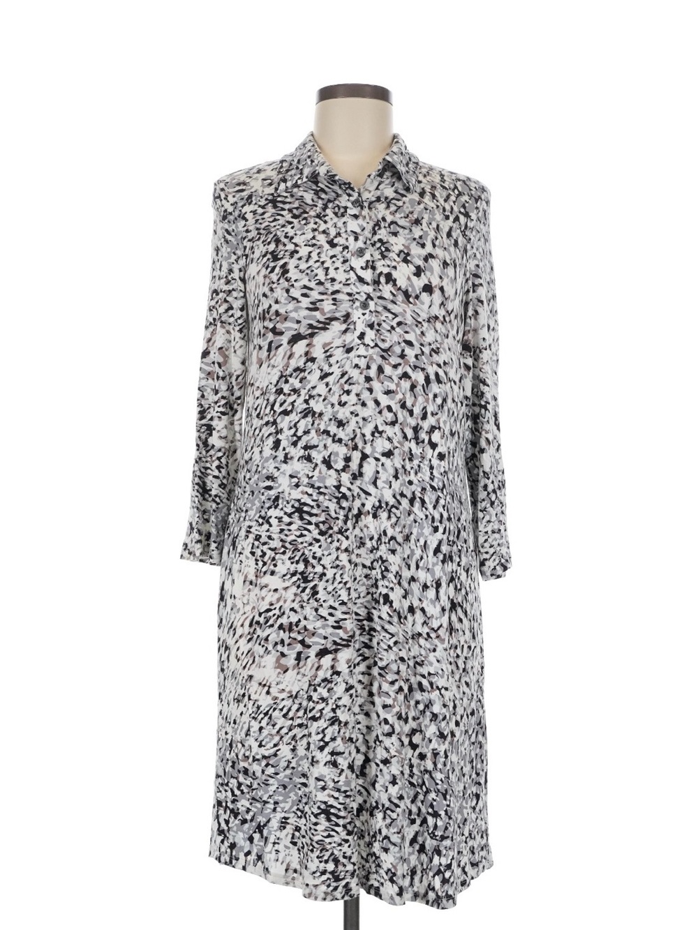 CAbi Black, White & Gray Printed Long-Sleeve Kimono - Picture 1 of 8